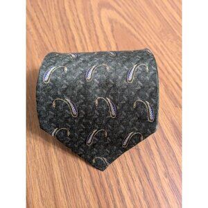 Graham & Lockwood  London, England Necktie Men's 58x4 Inch Dark Green Peacock